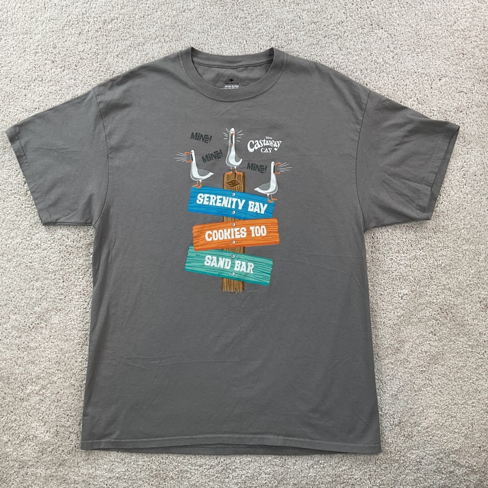 Disney Cruise Line Castaway Cay Seagulls Mine Mine Mine Gray Shirt Mens XL
